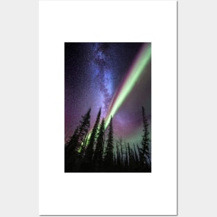 Milky way and the Aurora Borealis (C022/8448) Posters and Art
